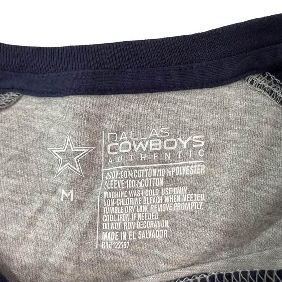 Dallas Cowboys T-Shirt Men’s Size Medium Gray Blue NFL Football New - Picture 2 of 5